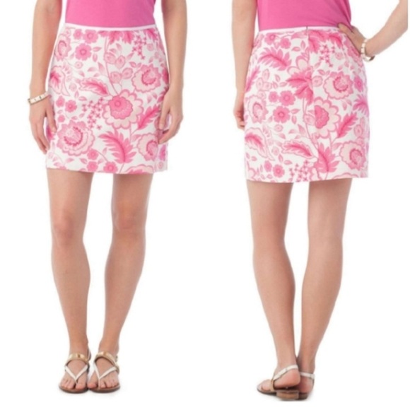 LILLY PULITZER Vintage Pink Floral Mini Skort - Picture 2 of 6